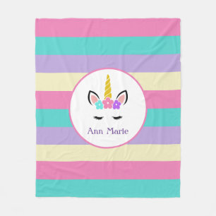 Niedliche farbige Unicorn Fleece Blanket