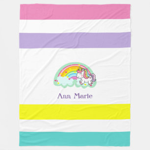 Niedliche farbige Unicorn Fleece Blanket