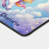 Niedliche Farbige Unicorns Rainbows Girl Personali Schreibtischunterlage (Ecke)