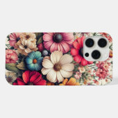 Niedliche Farbige Vintage Blume Collage iPhone Hülle (Rückseite (Horizontal))