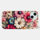 Niedliche Farbige Vintage Blume Collage iPhone Hülle (Rückseite (Horizontal))