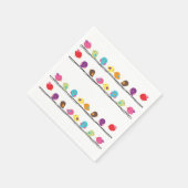 niedliche, farbige Vögel auf Seiltafeln Serviette (Ecke)