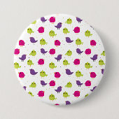 Niedliche, farbige Vögel Button (Vorderseite)