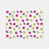 Niedliche, farbige Vögel Fleecedecke (Vorderseite (Horizontal))