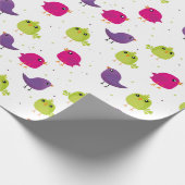 Niedliche, farbige Vögel Geschenkpapier (Ecke)