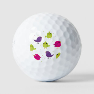 Niedliche, farbige Vögel Golfball