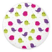 Niedliche, farbige Vögel Keramikknauf (Vorderseite)