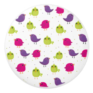 Niedliche, farbige Vögel Keramikknauf