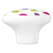 Niedliche, farbige Vögel Keramikknauf (Seitenansicht)