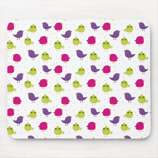 Niedliche, farbige Vögel Mousepad (Vorne)