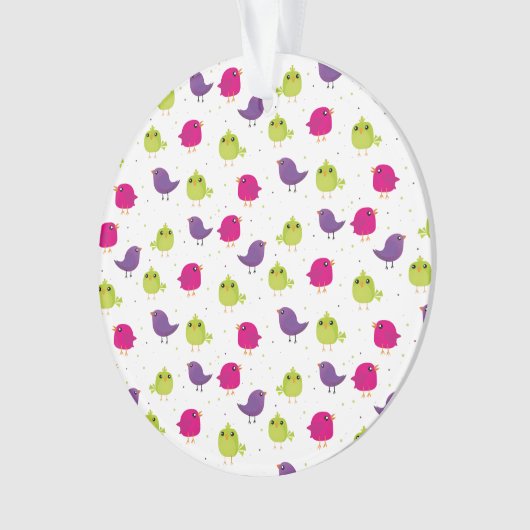 Niedliche, farbige Vögel Ornament (Vorderseite)