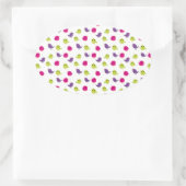 Niedliche, farbige Vögel Ovaler Aufkleber (Tasche)