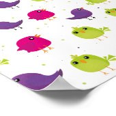 Niedliche, farbige Vögel Poster (Ecke)