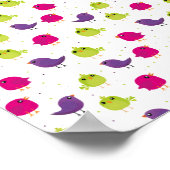 Niedliche, farbige Vögel Poster (Ecke)