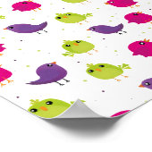 Niedliche, farbige Vögel Poster (Ecke)