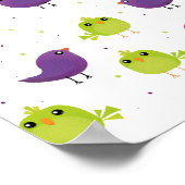 Niedliche, farbige Vögel Poster (Ecke)