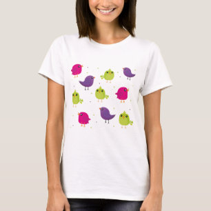 Niedliche, farbige Vögel T-Shirt