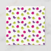 Niedliche, farbige Vögel Telefonnummerkarte (Vorderseite)