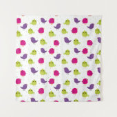 Niedliche, farbige Vögel Wandteppich (Vorderseite)