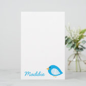 Niedliche, farbige Vogeldarstellung Briefpapier (Stehend Vorderseite)