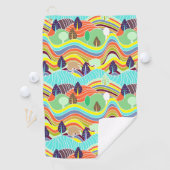 Niedliche farbige Waldmuster Automagnet Golfhandtuch (Insitu)