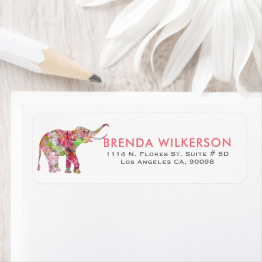 Niedliche Farbige Wasserfarben Blume Elefant (Insitu)