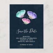 Niedliche, farbige Wasserfarben Save the Date Postkarte (Vorderseite)