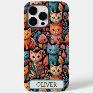 Niedliche farbige Whimsikkätzchen Case-Mate iPhone 14 Pro Max Hülle