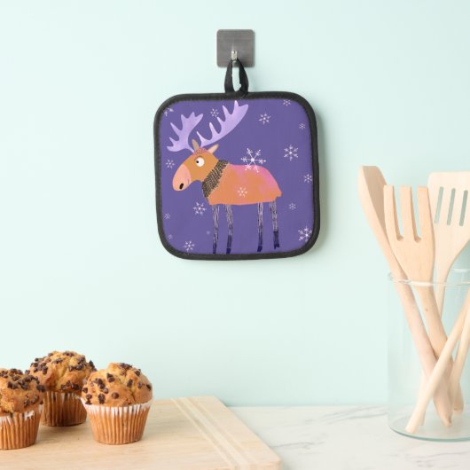 Niedliche Farbige Winter Elche Ofen Mitt Topflappen (Insitu (Hängend))