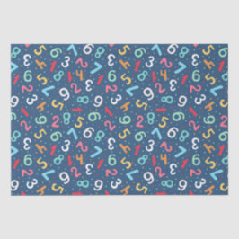 Niedliche farbige Zahlen Muster blaue Kinder Seidenpapier