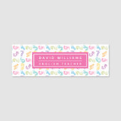 Niedliche farbige Zahlen Muster Custom Math Teache Namensschild (Vorderseite)