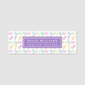 Niedliche farbige Zahlen Muster Custom Math Teache Namensschild (Vorderseite)