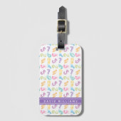 Niedliche farbige Zahlen Muster Kids Individuelle  Gepäckanhänger (Vorderseite Vertikal)