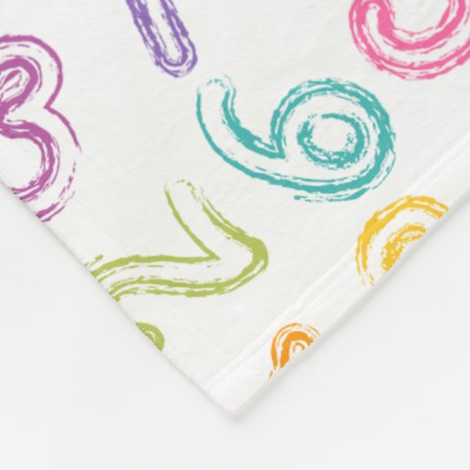 Niedliche farbige Zahlen Muster Kids Name Fleecedecke (Ecke)
