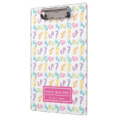 Niedliche farbige Zahlen Muster Kids Name Klemmbrett (Links)