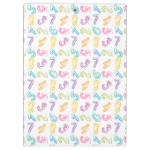 Niedliche farbige Zahlen Muster Kids Name Klemmbrett (Rückseite)