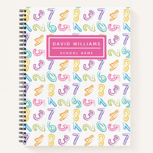 Niedliche farbige Zahlen Muster Kinder Schule bene Notizblock (Vorderseite)