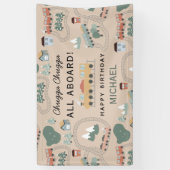 Niedliche farbige Züge auf dem Kindergeburtstag Zu Banner (Vertikal)