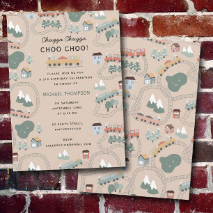 Niedliche farbige Züge auf dem Kindergeburtstag Zu Einladung