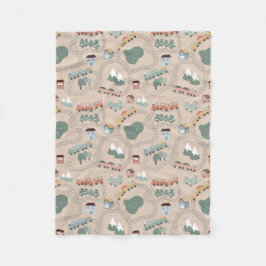 Niedliche farbige Züge auf Zugtrassen Kindermuster Fleecedecke