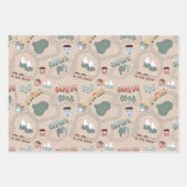 Niedliche farbige Züge auf Zugtrassen Kindermuster Geschenkpapier Set (Vorderseite 3)