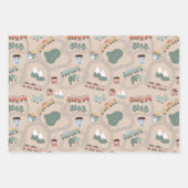 Niedliche farbige Züge auf Zugtrassen Kindermuster Geschenkpapier Set (Vorderseite 2)