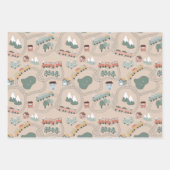 Niedliche farbige Züge auf Zugtrassen Kindermuster Geschenkpapier Set (Vorderseite)