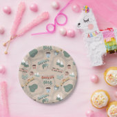 Niedliche farbige Züge auf Zugtrassen Kindermuster Pappteller (Party)