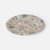 Niedliche farbige Züge auf Zugtrassen Kindermuster Pappteller (Schrägansicht)