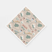 Niedliche farbige Züge auf Zugtrassen Kindermuster Serviette (Ecke)