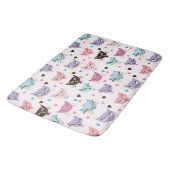 Niedliche Farbkatzen Badematte (Schrägansicht)