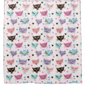 Niedliche Farbkatzen Duschvorhang (Vorderseite)