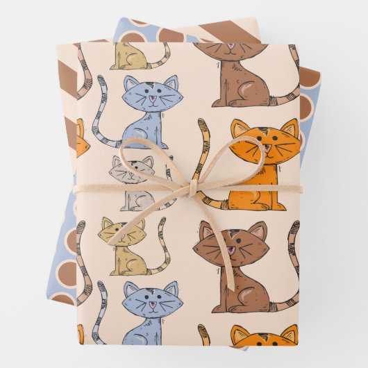 Niedliche Farbkatzenwaschpapier Set Geschenkpapier Set (Beispiel)