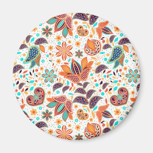 Niedliche Farbklassiker mit Blumenmuster Magnet (Vorne)